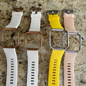 4 FITBIT BLAZE SILICONE BANDS NEVER WORN SIZE SMALL perfect